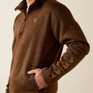 ARIAT MENS CALDWELL LOGO 1/4 ZIP SWEATER