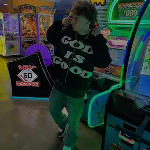 My faith—I define it myself! Fashionable street hoodie that perfectly blends religious sanctity and street rebelliousness. God is good, but my outfit needs to be cool and edgy!