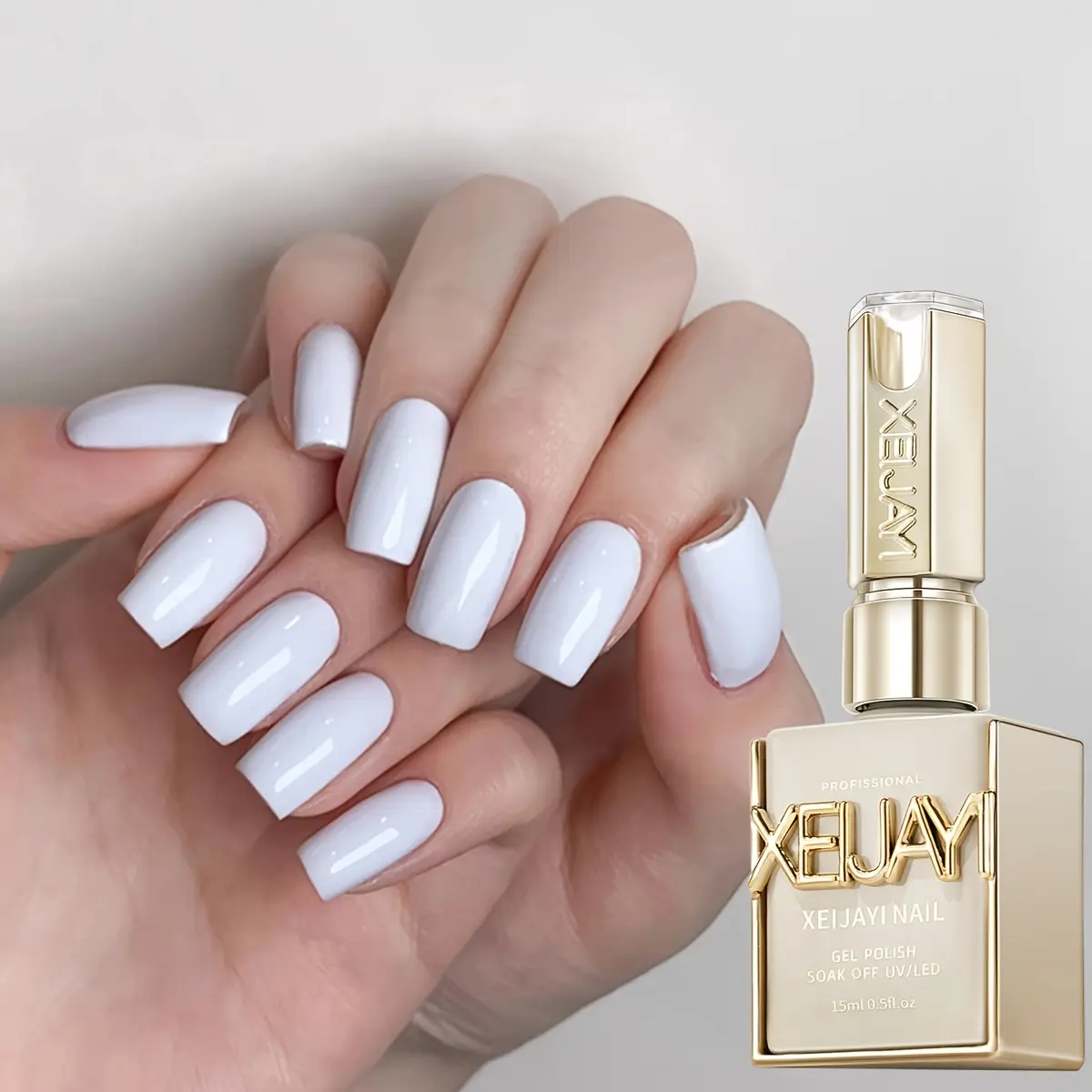 XEIJAYI Photo Frame Bottle, Size 61 — Best‑Selling, Versatile White Gel Nail Polish, High Color Saturation, Strong Hold Without Damaging Nails, Artistic Design for Nail Salons and DIY Gel Manicure