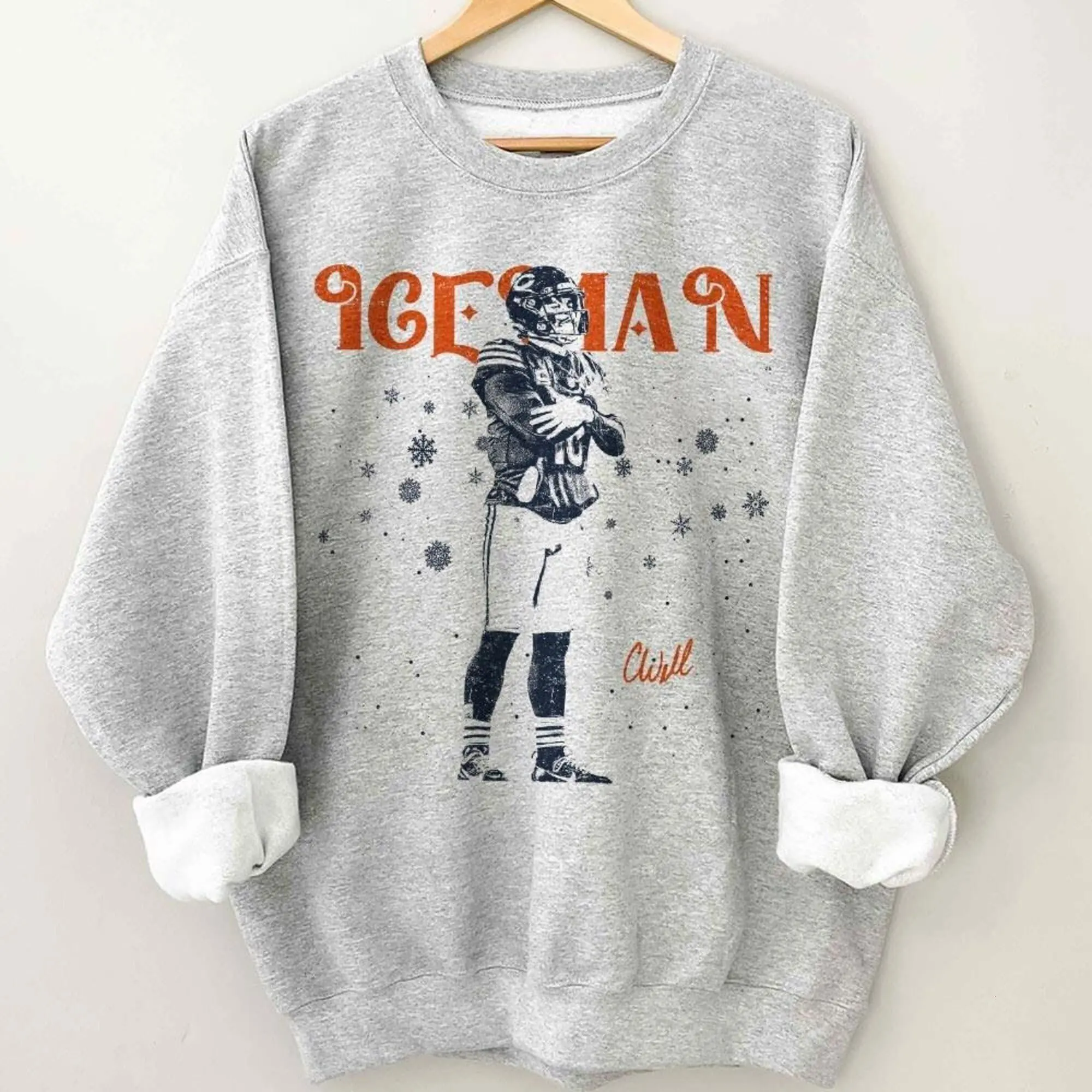 Ice Man Caleb Williams Football Vintage Sweatshirt, Funny Retro Football Gift Unisex