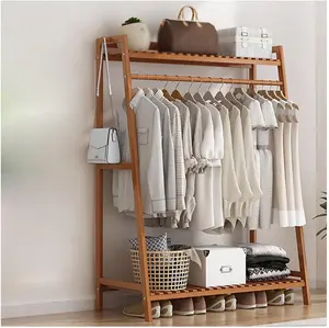 ColourTree Bamboo Cloth 39" W Rack Heavy Duty Top Shelf Hanging Rod with Side Hook and Shoe Storage Shelf Drawer Dresser Organizer Drawer Chest Dresser