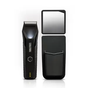 TOOLETRIES The Shearer - Body Hair Trimmer for Men, Electric Shaver for Pubic Hair, Balls, Groin, Chest, Legs, Waterproof Wet/Dry Clippers, Rechargeable, Bonus Shower Kit