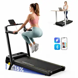 YPOO SpringStatements 15% Incline Treadmill with Hand Bar,Remote Control & Wheels for Easy mobility running Home Workout Walking Pad for Cardio Routine,   Home/Office Exercise, Low-Noise Motor Walking Pad  Quiet Home Running Machine minigym