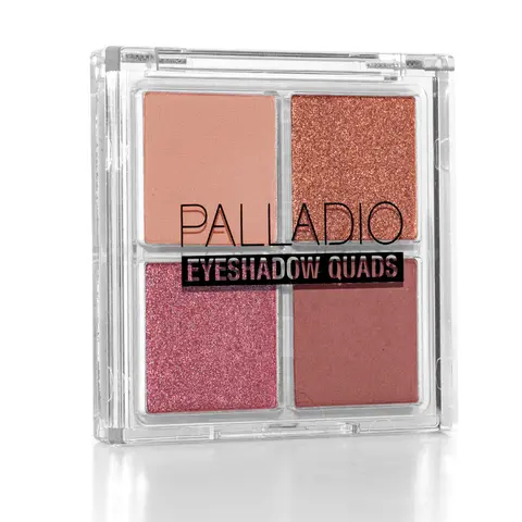 Palladio Eyeshadow Quads, Velvety Pigmented Blendable Matte, Metallic and Shimmer Finishes, Creamy Formula, Four Way Quad Eye Shadow Palette, Talc-Free