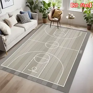 [2D flat] Best-selling hot carpet, basketball court plan, indoor flannel carpet, decorative item, home decor rugs, holiday gift, easy to clean, machine washable, durable carpet