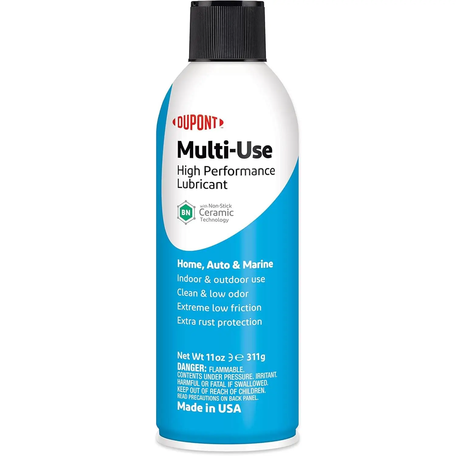 11oz Multi-Use Lubricant Aerosol Spray - Household All-Purpose Cleaner & Maintenance Oil, Home Care Supply with Corrosion Guard, Long-Lasting Wet-Style Formula, High Water Res