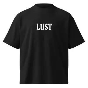 L.U.S.T. Oversized High Neck T-shirt - Casual Style Tee as shown in the Product Image