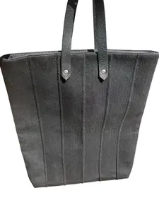 Pre-owned HERMÈS Wool Tote Hermes Black Lambswool Herline Tote