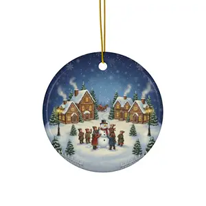 Winter Wonderland Frosty Vibes Ceramic Ornament