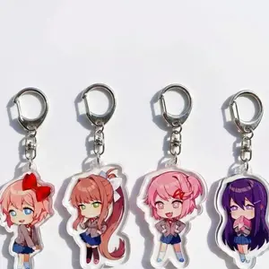 4 Ops Doki Doki Literature Club Acrylic Keychain, Monika Natsuki Yuri Sayori Bag Charm