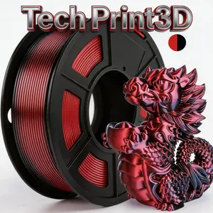 Tech Print3d Dual Color Silk Pla Filament, 1.75mm Variable Color Pla Material, 250g, Ideal for 3D Printing
