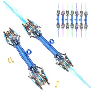 Dueling lightsaber, wielding powerful sound effects, children's lightsabers with sound and 7 colors, 2-in-1 LED lightsaber toys, used for Halloween masquerade, Christmas gifts, Galaxy warriors and warriors.