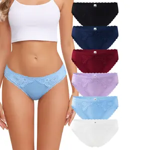 LEVAO Women’s Cotton Lace Bikini Underwear – Sexy Cheeky Panties, Soft & Breathable 6 Pack (S-XL)