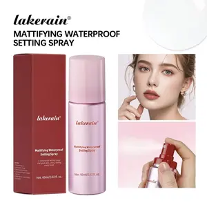Mattifying Waterproof Makeup Setting Spray with Vitamin E, Centella Asiatica and Cactus Extract, 60ml/2FL.OZ, Pink Bottle
