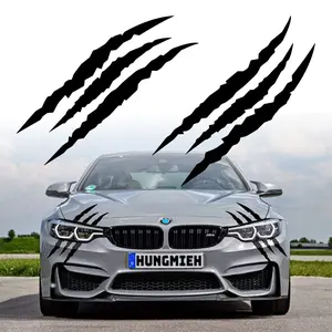 2PCS Claw Mark Car Decak, Car Headlight Decal/15.8 Inch, Monster Claw Scratch Stripe Stickers for Dodge Challenger/Charger,black
