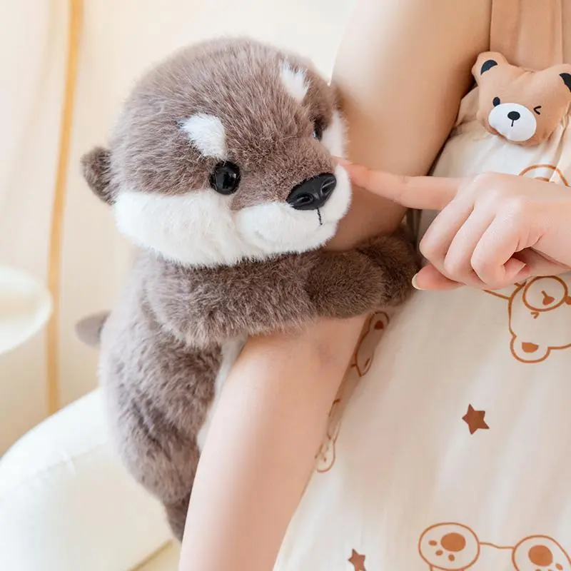 25/35CM Kawaii Otter Plush Toys Simulation Otter Stuffed Animal Pillow Baby Animal Groundhog Doll Birthday Gift Room Decoration