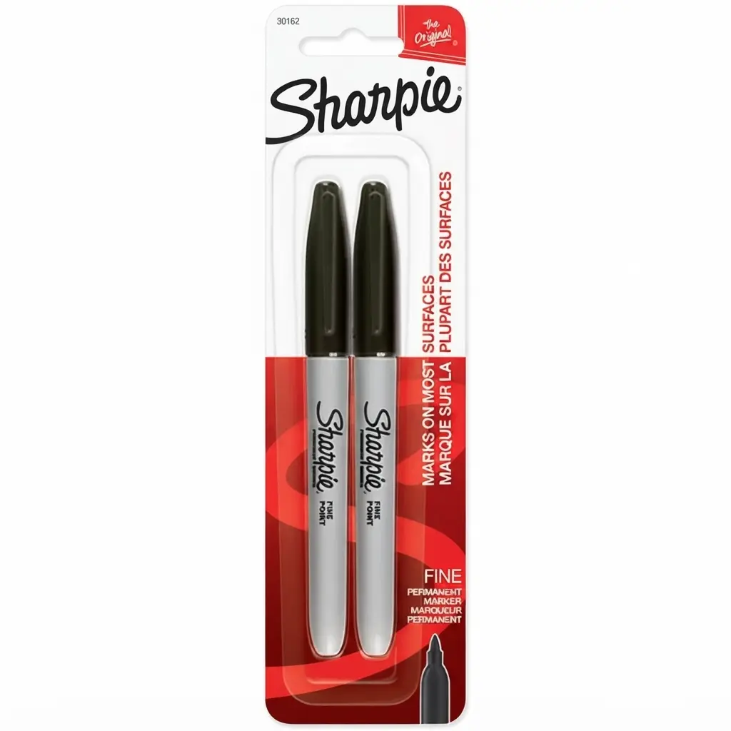 Sharpie Fine Point Permanent Markers, Black, 2-Pack, Quick-Drying Ink, Fine Tip Writing Markers for School, Office, Crafts, Journaling & Everyday Use
