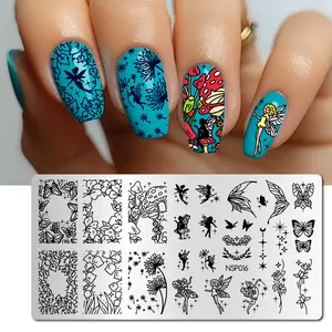 Spring Fairy Flower Fairy Nail Art Stamping Plate for DIY Manicure Nail Art Tools DIY Print Manicure Salon Design Gift Supplies Flower Design Nails