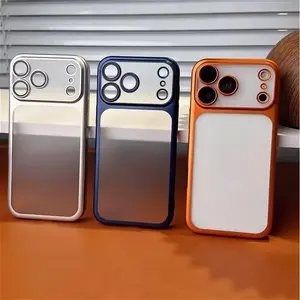 for iphone 16 pro max cases phone cases 17 pro max Air 16 Plus 15 14 13 12 Promax Shockproof Cover New Trendy Full Hard PC Frosted Matte Electroplated Slim Phone Case with Camera Screen Protector