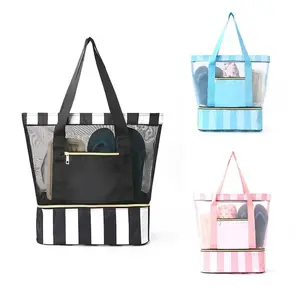 Large Capacity Double Beach Bag, Portable Swim Travel Storage Bag