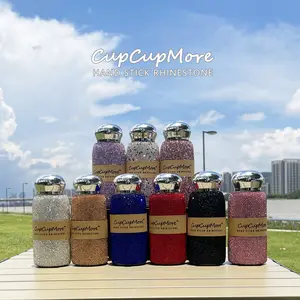 Live Cupcupmore 8oz Bling Rhinestone Vacuum Flasks Double Wall Stainless Steel Insulated tumbler with Leak-proof Lid Glitter Water bottle,Sparkle Coffee Mug for Women Men,Keeps Cold 12 Hours and Hot 6 Hours Drinkware Cup Travel Mug