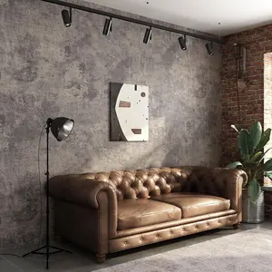 24in x 16.5ft Cement Wallpaper Peel and Stick Grey Brown Concrete Wall Covering Removable Industrial Wallpaper for Studio Restaurant Coffee Shop Loft Apartment Feature Wall Bedroom Bar