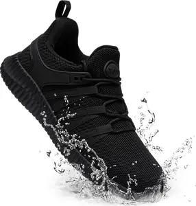 Slip On Sneakers Women Non Slip Work Shoes Water Resistant Comfortable Black Slip Resistant Breathable Lightweight Walking Shoe Zapatos Antideslizantes para Mujer, Black