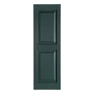Perfect Shutters  Premier Raised Panel Exterior Decorative Shutters, Heritage Green - 15 x 39 in.