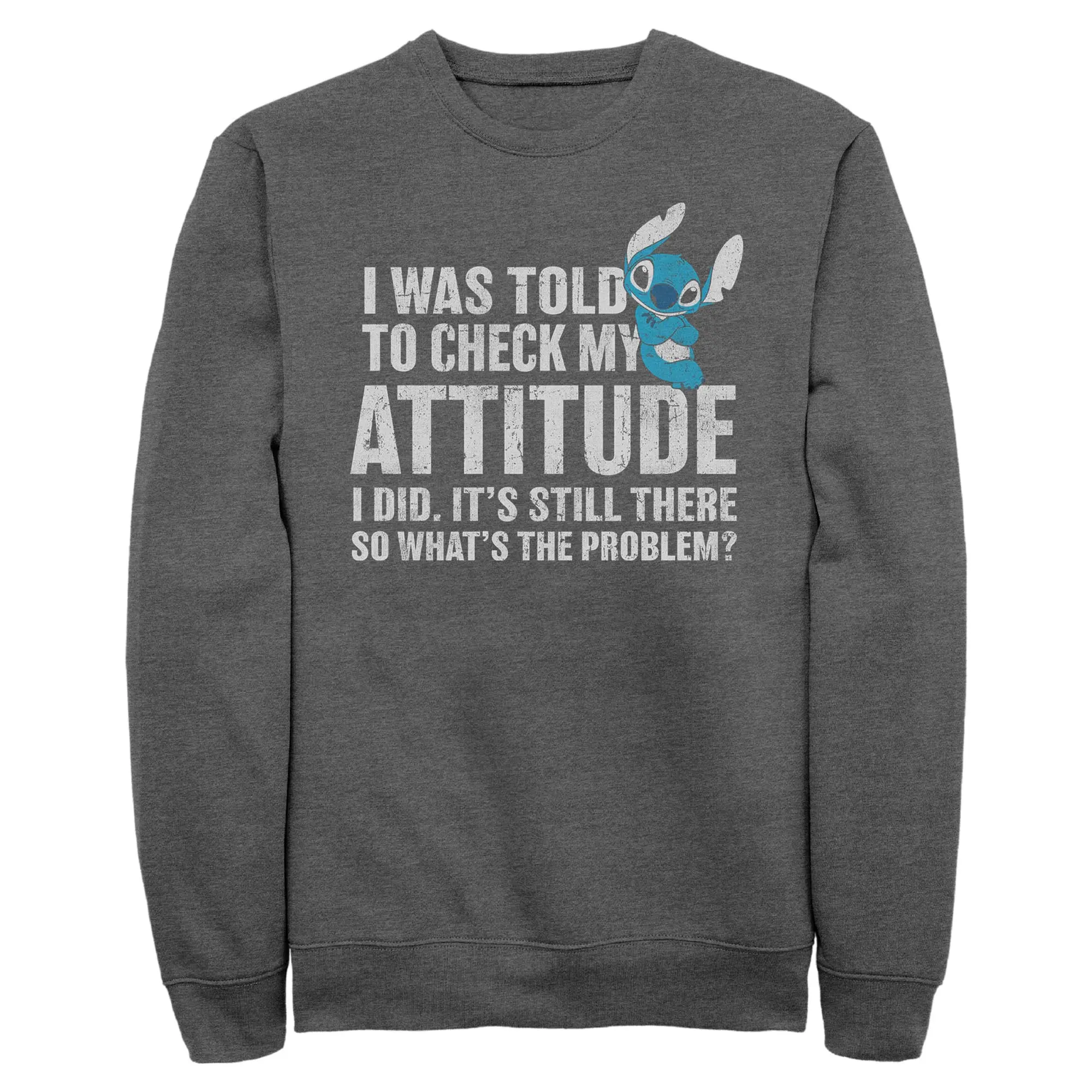 Mens Lilo & Stitch Attitude Check Sweatshirt
