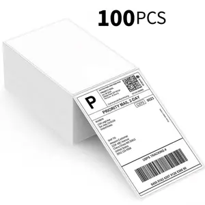4x6 Inch Self-Adhesive Shipping Labels, 100 Sheets/200 Sheets Thermal Labels, 100 X 150mm for D100 & D200 Thermal Printers