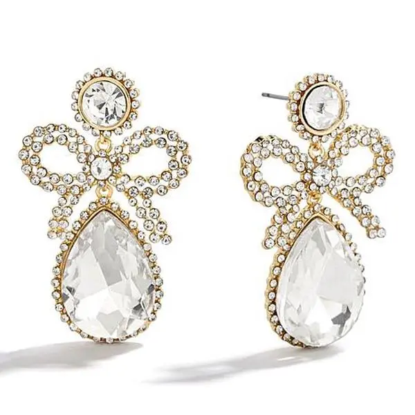 BAUBLEBAR Goldtone Crystal Bow Earrings BAUBLEBAR Goldtone Crystal Bow Earrings