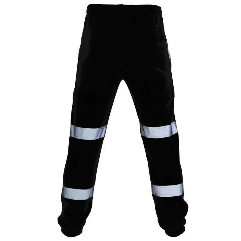 Men Road Work High Visibility Overalls Casual Pocket  Work Casual Trouser PantsAutumn winter