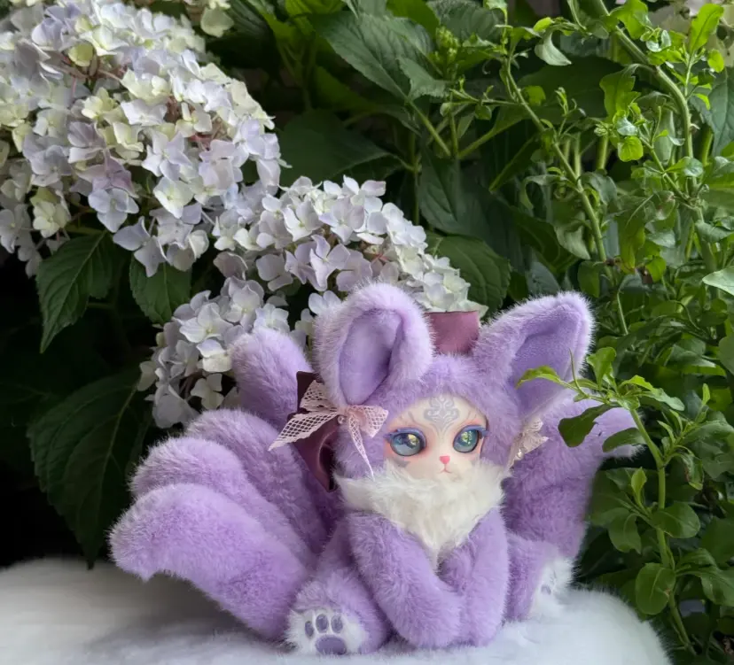 YK | FULU Jiuwei Lu Mini Fox themed blind boxes, ｜6+2 Hidden｜featuring adorable plush dolls as collectible gifts.