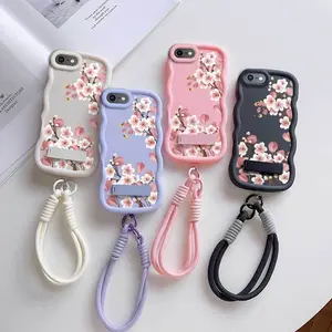 1 Piece 16E Pink scent Daily Use Ready Flexible Suitable For iPhone 16E Case With Soft-Touch With Lanyard And Stand Phone Accessory