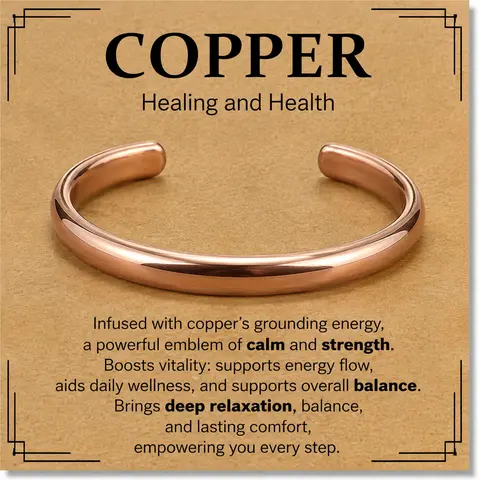 Hand Forged  Copper Bracelet. Made with Solid and High Gauge Pure Copper.