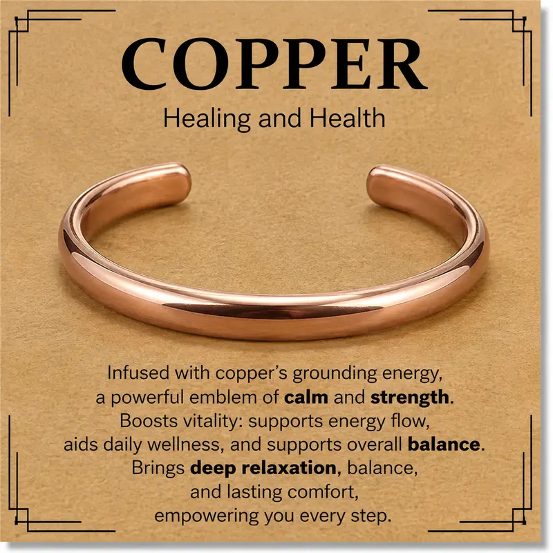 Hand Forged  Copper Bracelet. Made with Solid and High Gauge Pure Copper.
