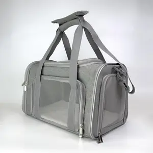 Pet Carrier for Large Cats & Small Dogs 20 lbs+ Soft Sided Top Load Collapsible Travel Bag Sturdy Machine Washable Ideal for Travel Portable Ventilated Pet Carrier Sling Breathable