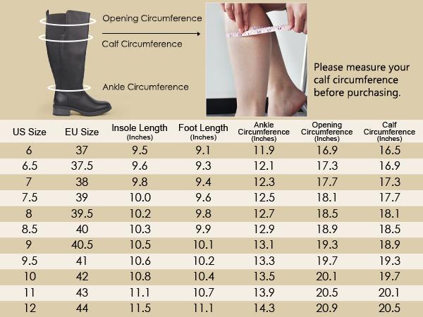 Women's Extra Wide Calf Knee High Boots with Side Zipper and Stretch Panel