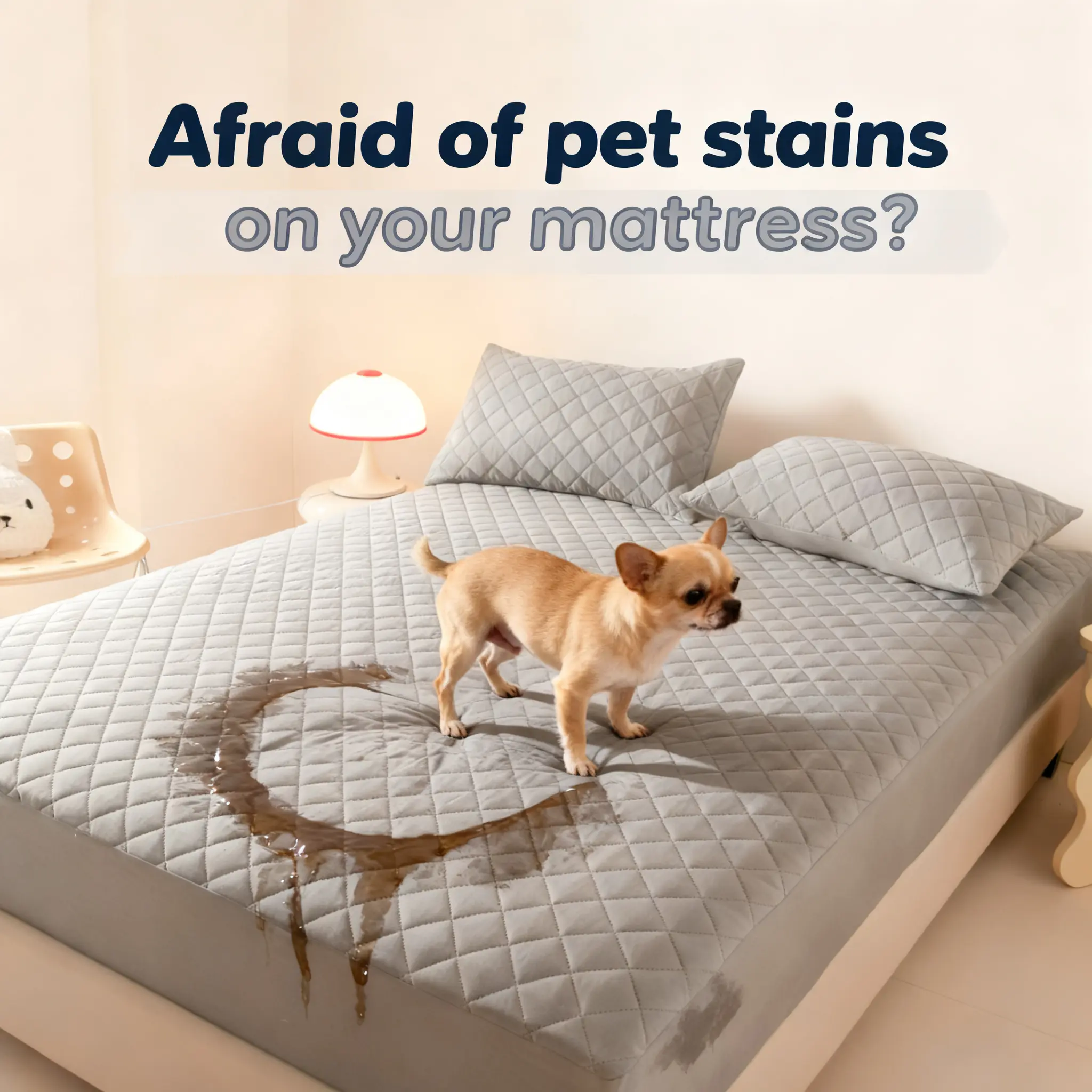 【DealsForYou】Pet-Friendly Waterproof Mattress Protector, Anti-Leak & Urine-Proof, Soft & Dirt-Proof, bed sheet,Deep Pockets for Home/Dorm/Hotel (Pillowcase Not Included)
