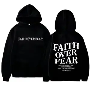 Faith Over Fear Unisex High-Quality Hoodies Menswear Sweaters Soft comfortable faith-based pullover perfect for church events Bible study daily wear inspirational gift for men and women casual streetwear