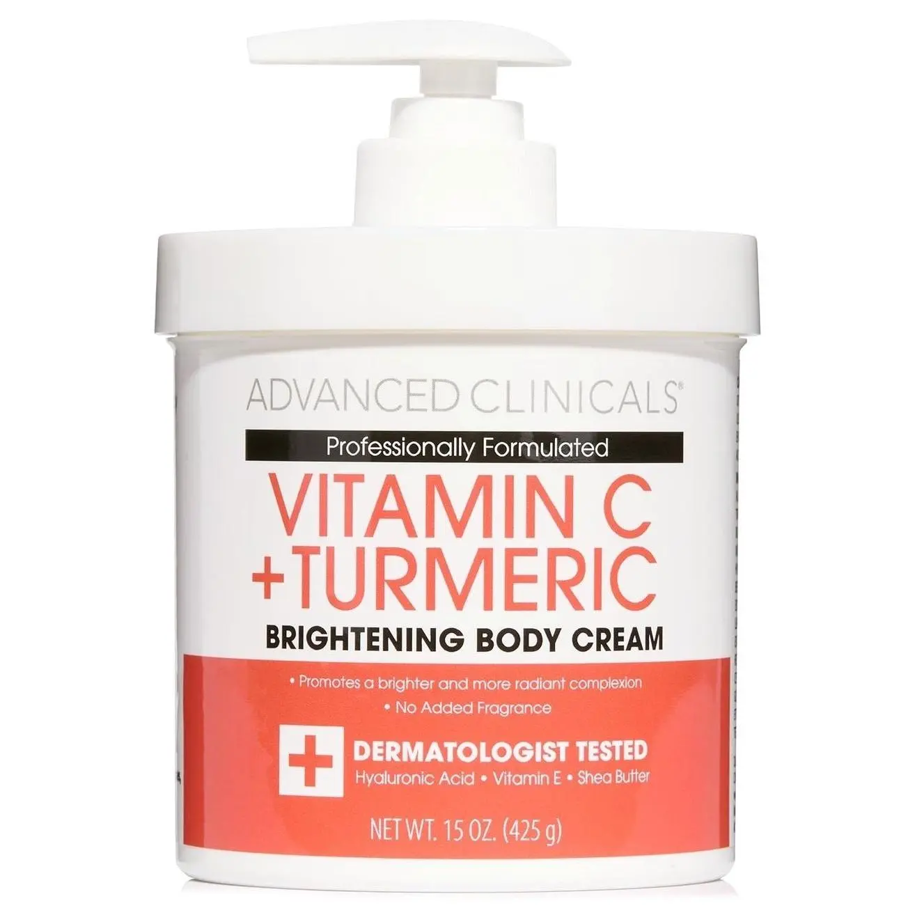 Vitamin C Cream Dry Skin Rescue Skin Care Face & Body Cream Infused W/Turmeric, Vitamin E, & Shea Butter. Firming & Brightening Anti Aging Moisturizer, 15 Fl Oz