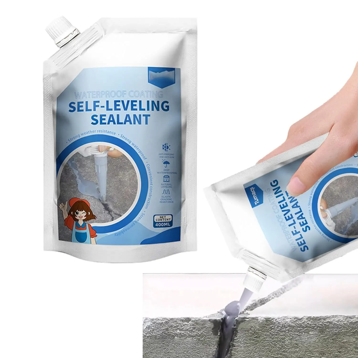Tumaqi 500g High-Performance Concrete Caulking Adhesive – Concrete Crack Filler, Cement Repair, Wall Repair, Cement Glue Sealers, Adhesion Sealers, Waterproof, Outdoor-Use, Quick-Dry, Long-Lasting Invisible Bond