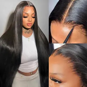 Women's 26in 220 Density 13x4 HD Ear-to-Ear Lace Front Glueless Wig, Synthetic, Heat-Resistant Upgraded, Plucked & Bleached, with Tapes & Invisible Drawstring, for Summer Use
