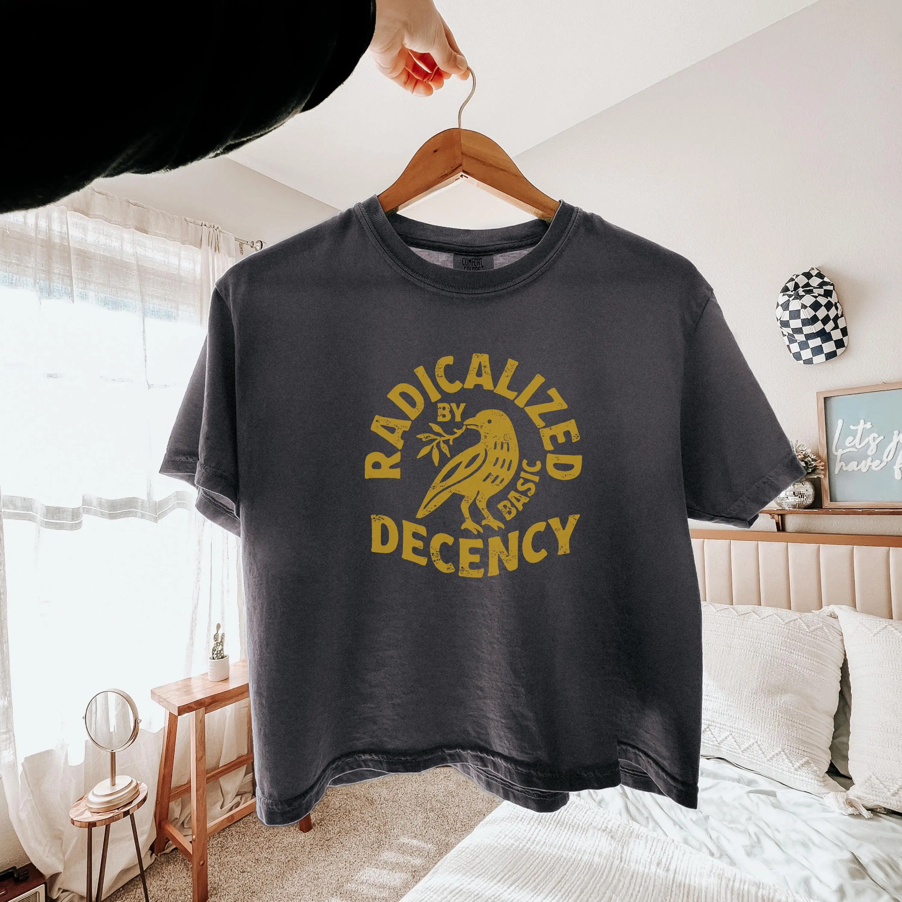 Radicalized By Basic Decency Comfort Colors Boxy Cropped Shirt Crop Top Anti Immigration Anti Ice Fck Ice Shirt Fdt Activism Tee