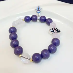 10MM Ylang-ylang Floral Scent Handmade incense aromatherapy bracelet with Pixiu+Hamsa+Money Mantra bead