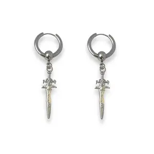 Dagger Dangle Drop Earrings for Men Women Streetwear Punk Hip Hop Unisex Style
