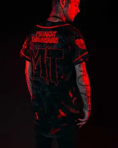 Midnight Tyrannosaurus Cursed Soul Baseball Jersey