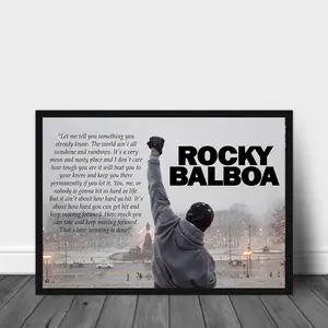 Rocky Balboa Movie Quote Poster, Unframed Art Print, Motivational Wall Art, Wall Decor for Home Living Room Bedroom, Home Decor, Room Decor, No Frame, Ornaments