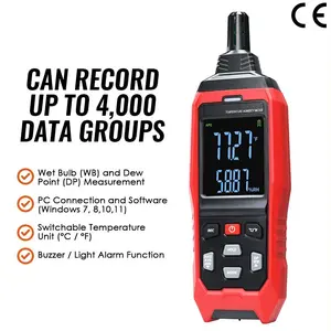 ILTH-482 Environmental Meter Thermo Hygrometer Datalogger Temp Humidity Dew Point Wet Bulb Tester