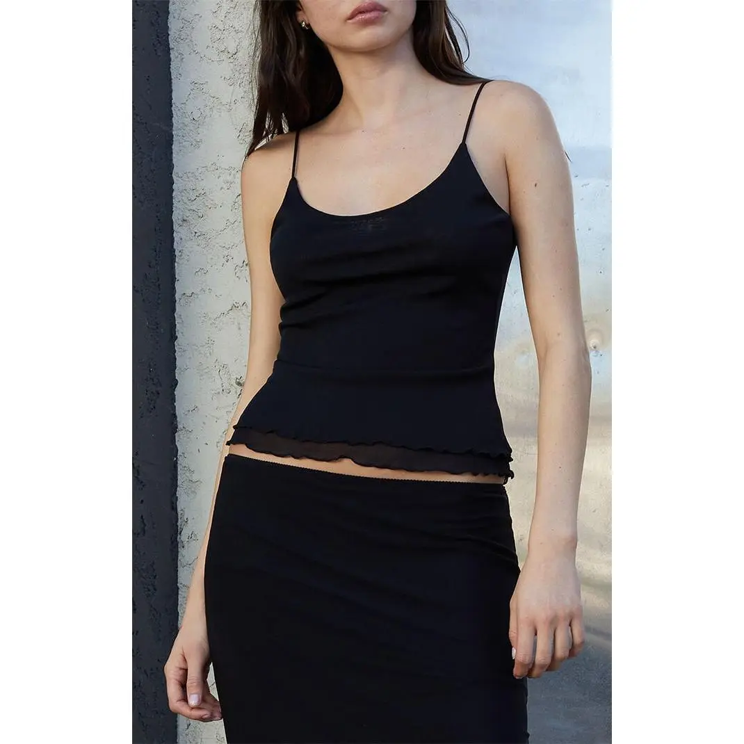 John Galt Women's Black Mesh Tank Top John Galt Women's Black Mesh Tank Top
